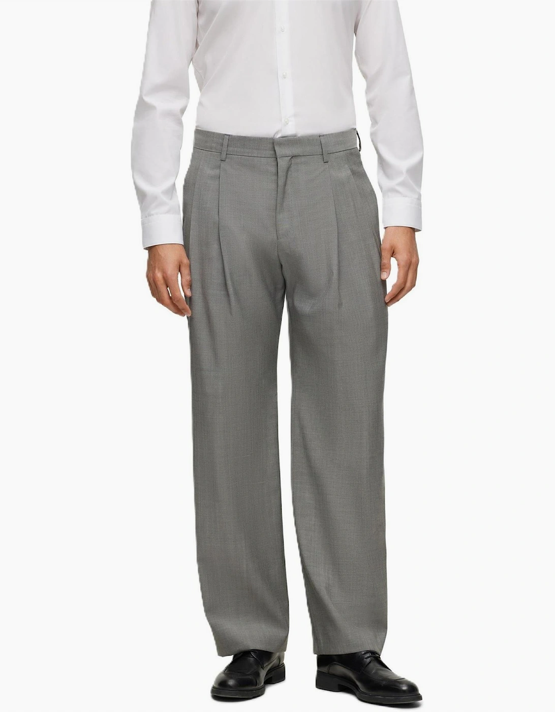 Oversized Solid Patterned Pleated Trousers, 5 of 4