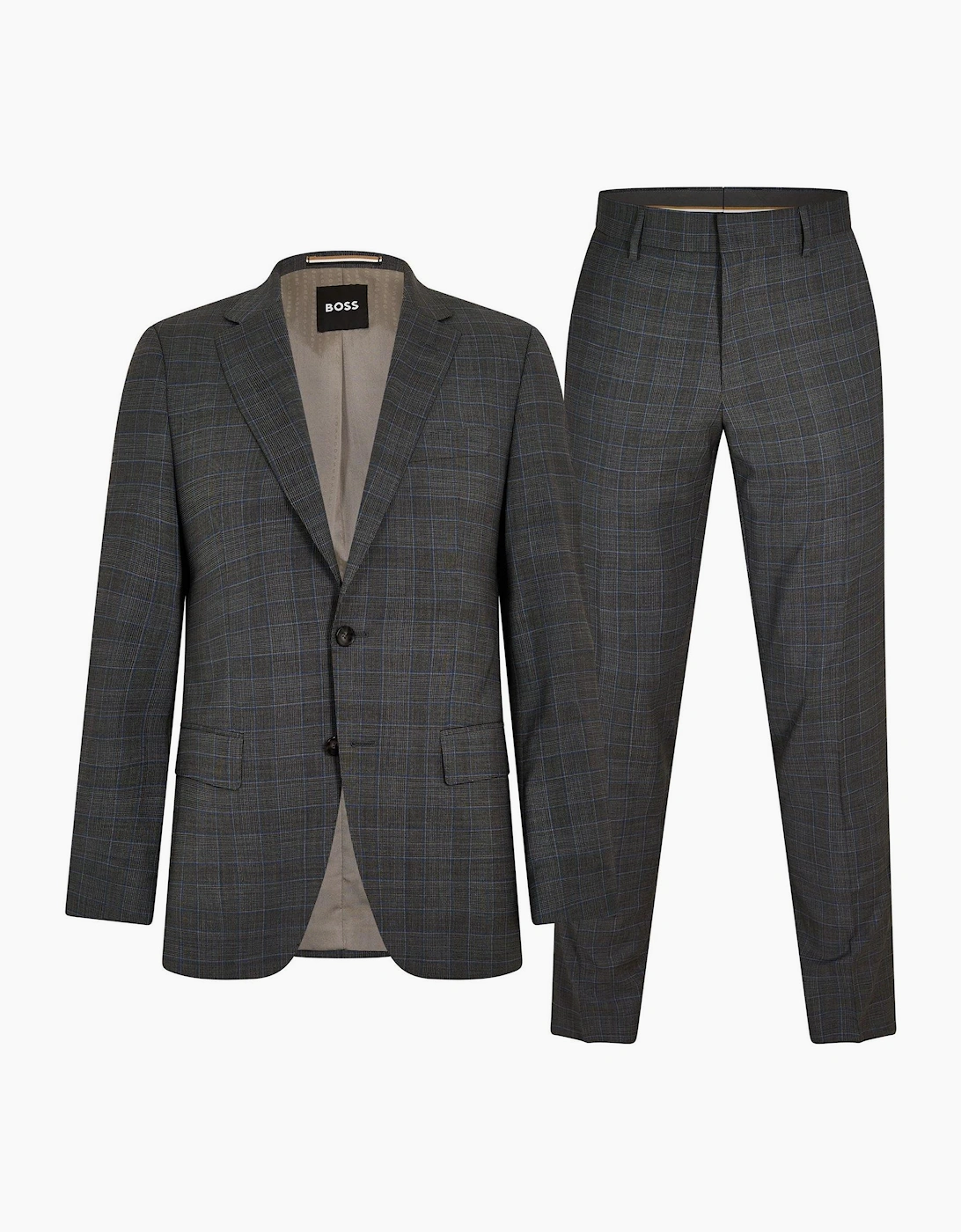 Plaid Patterned Flap Pocket Full Suit Jacket