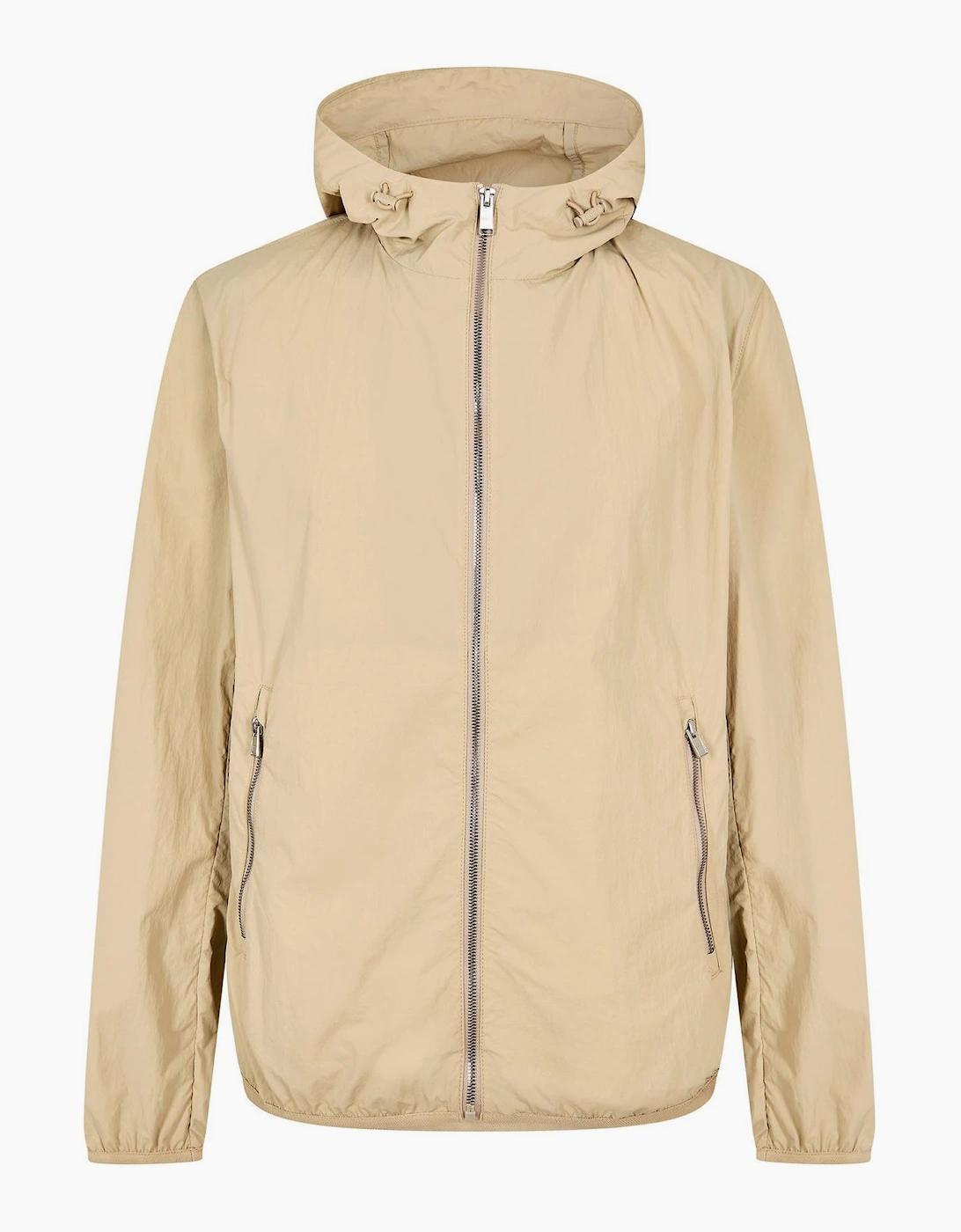 Cinder Hooded Neck Solid Patterned Rain Jacket with Zipped Pocket, 4 of 3