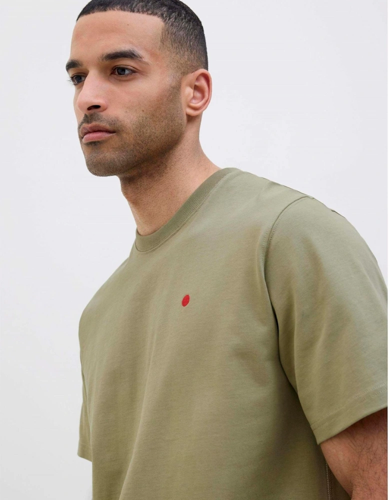 Embroidered Crew Neck Short Sleeve Jersey T-Shirt