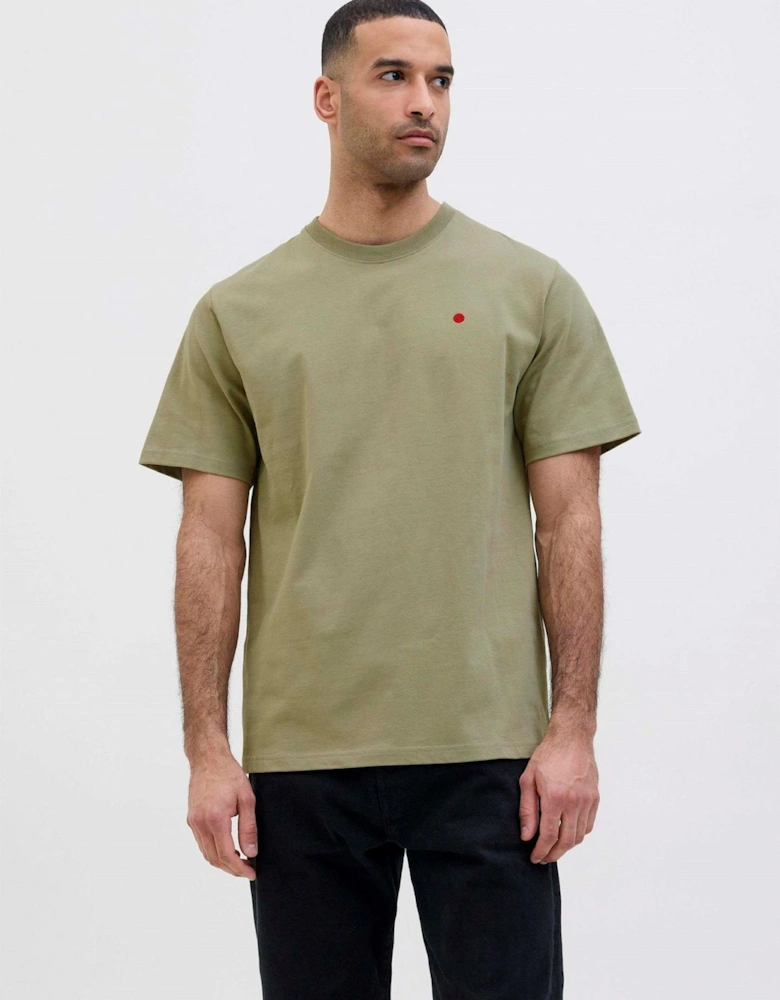 Embroidered Crew Neck Short Sleeve Jersey T-Shirt