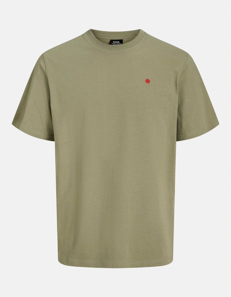 Embroidered Crew Neck Short Sleeve Jersey T-Shirt