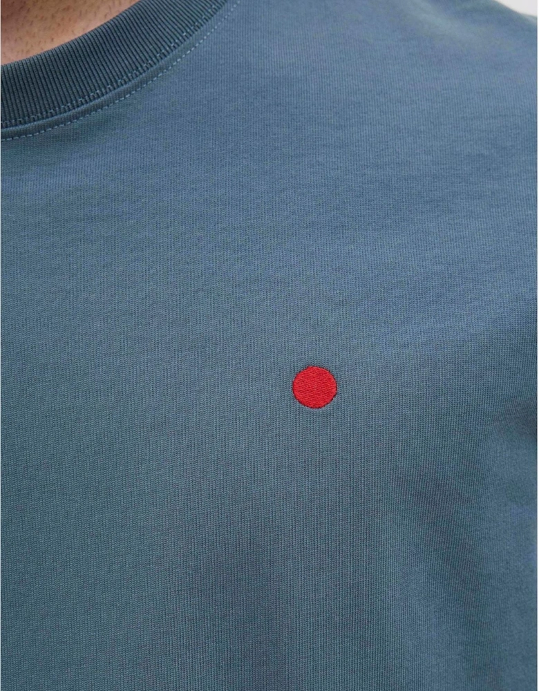 Embroidered Crew Neck Short Sleeve Jersey T-Shirt