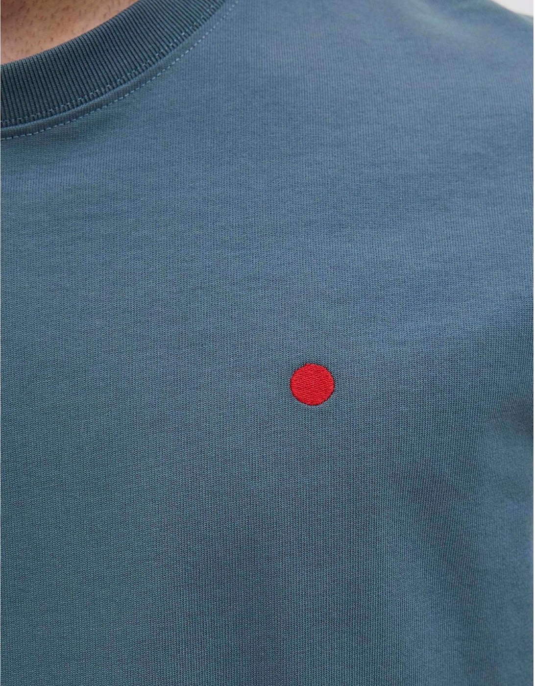 Embroidered Crew Neck Short Sleeve Jersey T-Shirt