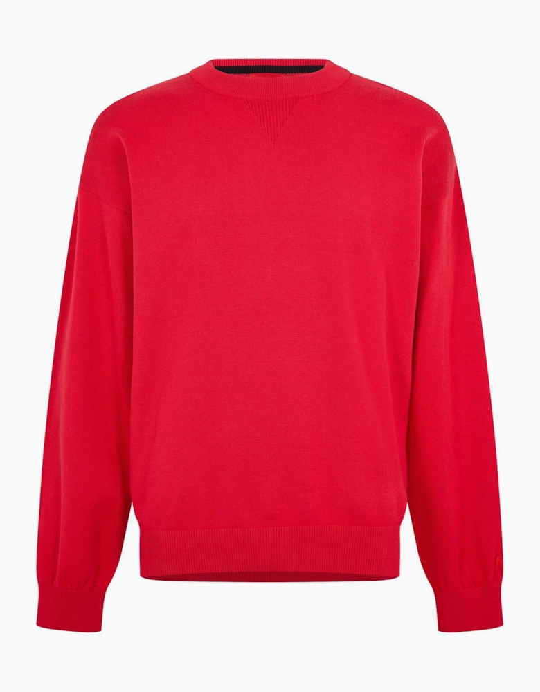 Crew Neck Ribbed Collar Long Sleeve Sweatshirt