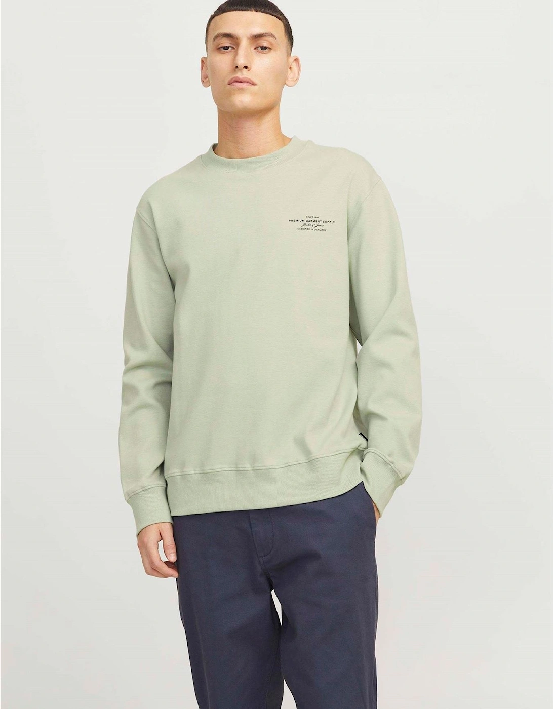 Printed Logo Crew Neck Long Sleeve Sweatshirt