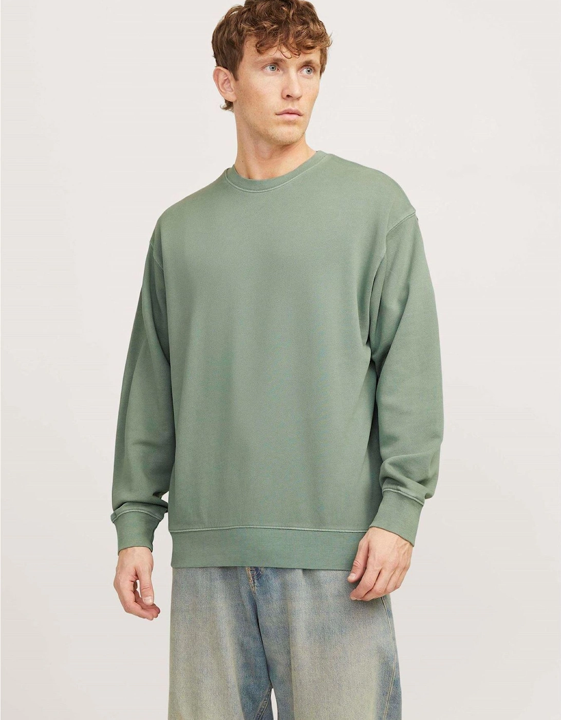 Faded Crew Neck Drop Shoulder Sweatshirt
