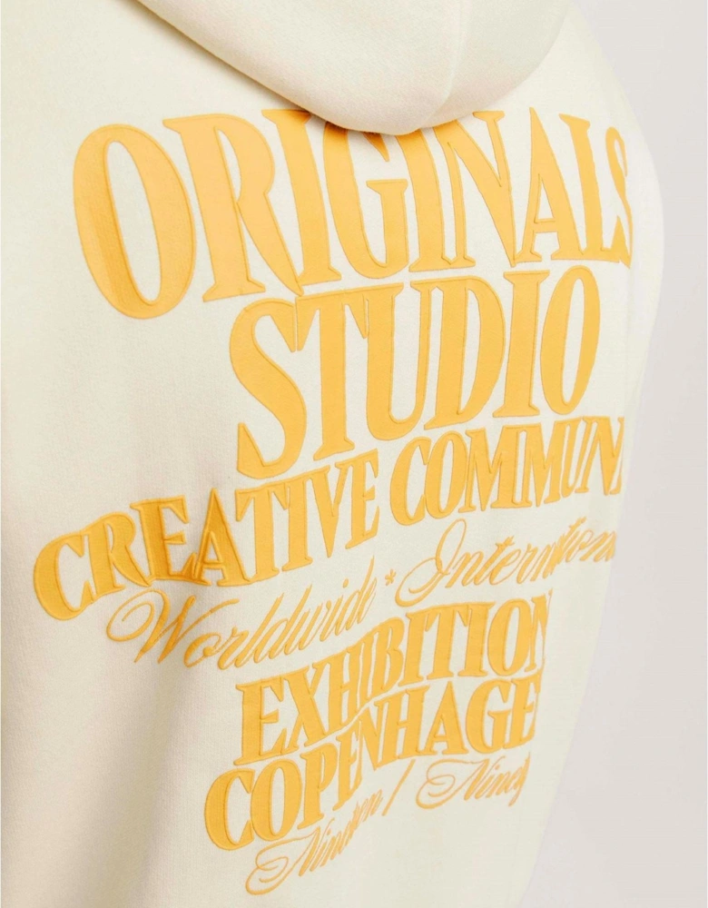 Lettering Hooded Neck Long Sleeve Sweatshirt