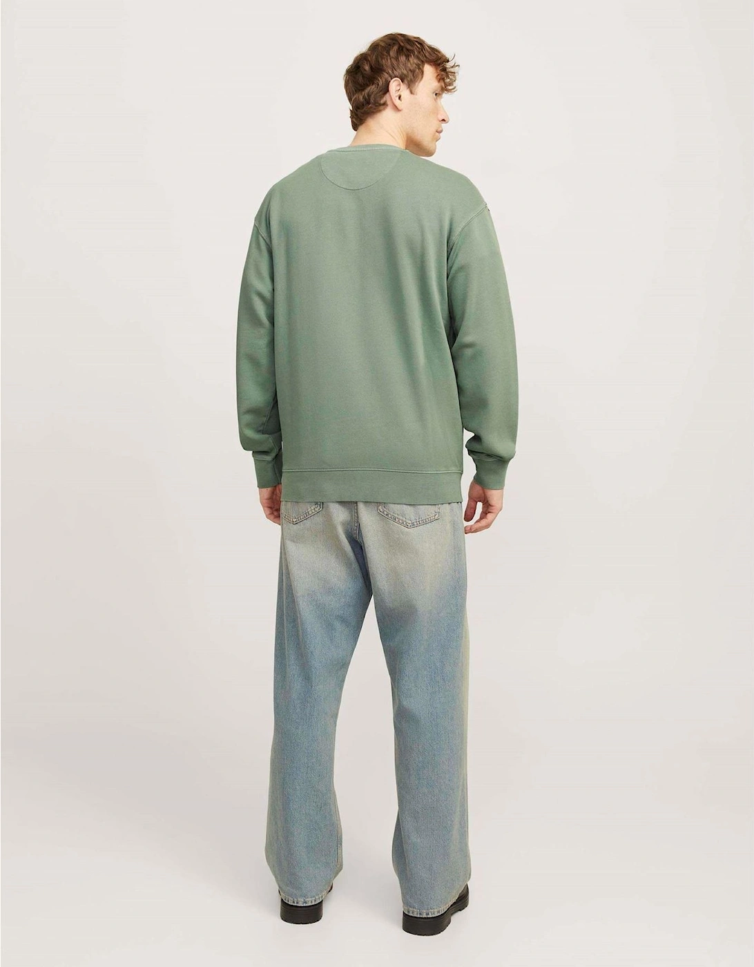 Faded Crew Neck Drop Shoulder Sweatshirt