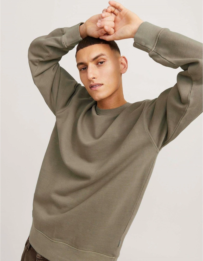 Faded Crew Neck Drop Shoulder Sweatshirt