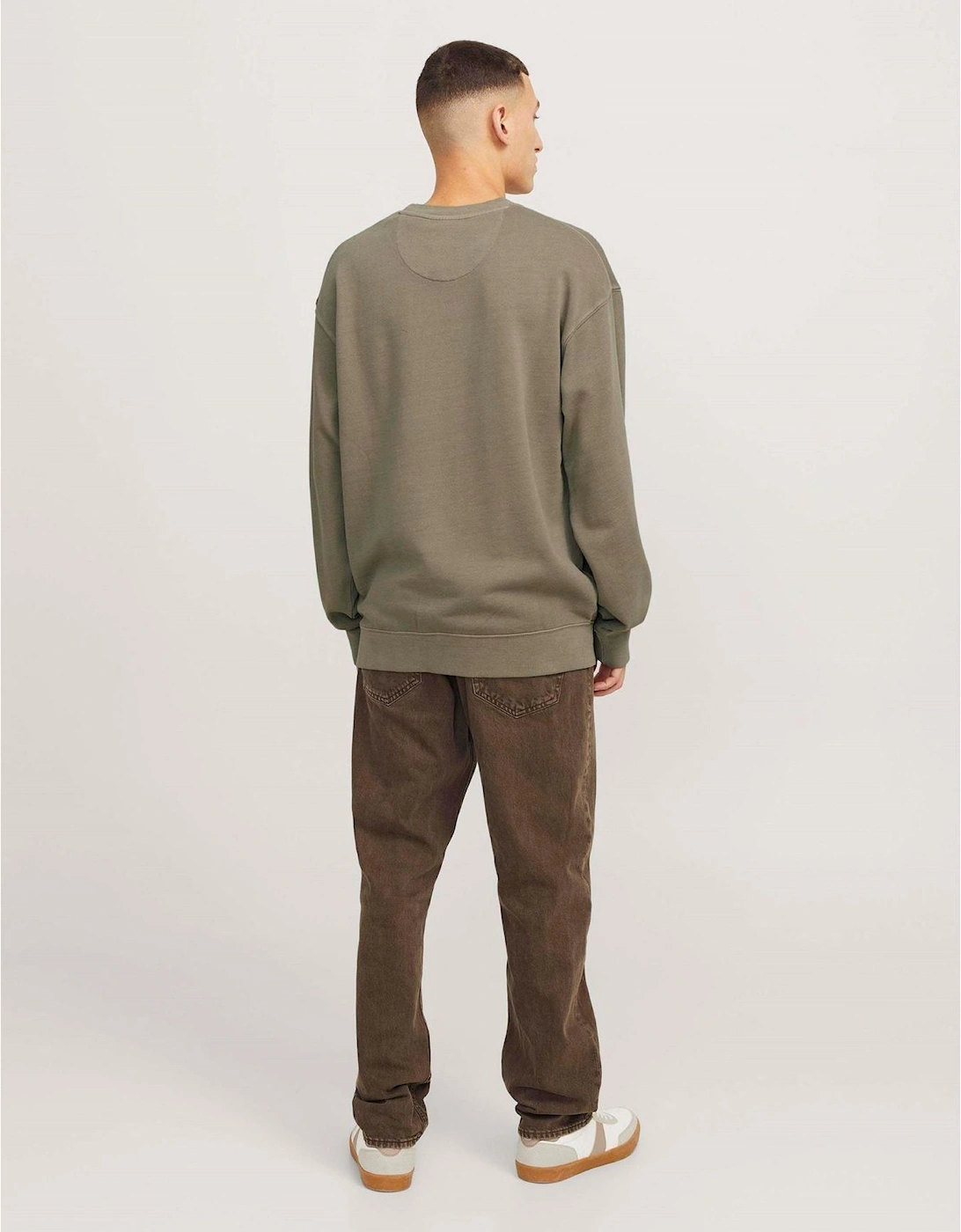 Faded Crew Neck Drop Shoulder Sweatshirt