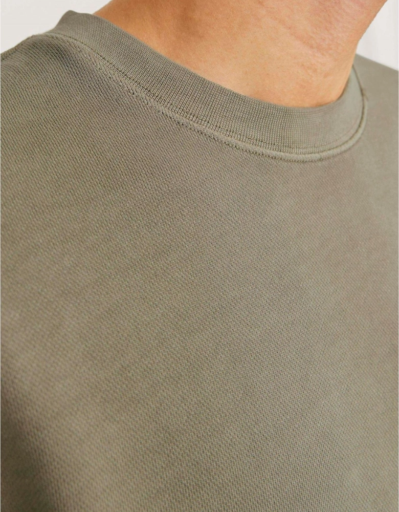 Faded Crew Neck Drop Shoulder Sweatshirt