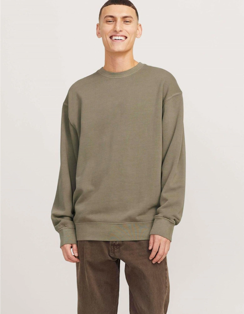 Faded Crew Neck Drop Shoulder Sweatshirt