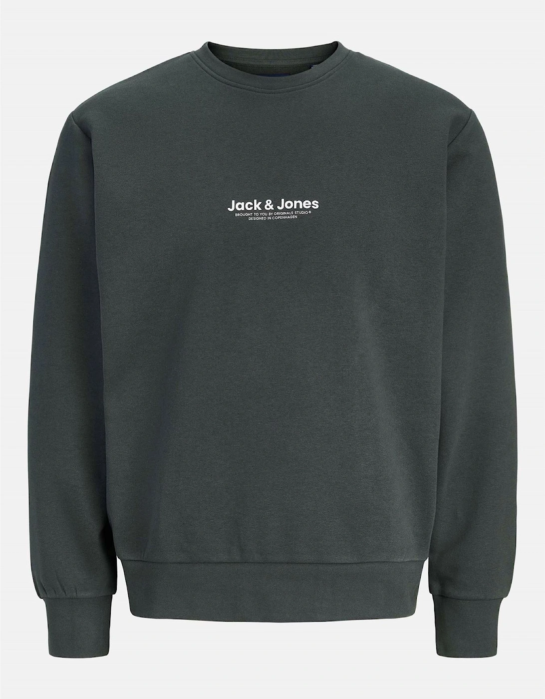 Text Graphic Crew Neck Ribbed Collar Sweatshirt