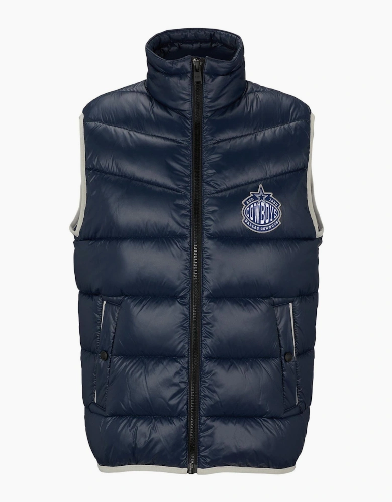 NFL Solid Patterned Puffer Jacket with Chest Pocket