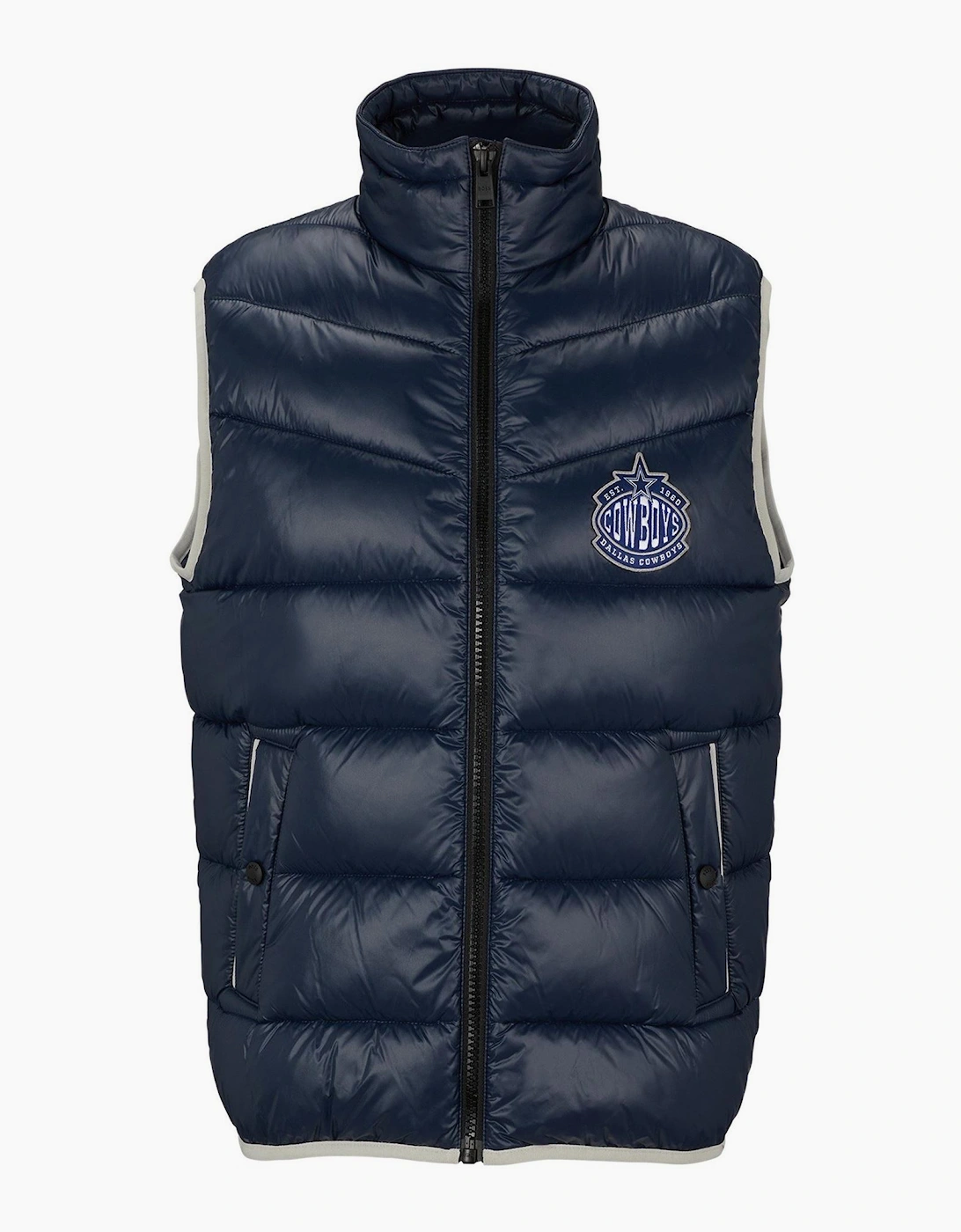 NFL Solid Patterned Puffer Jacket with Chest Pocket