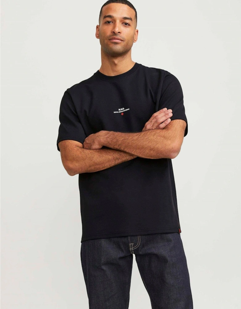 Text Graphic Crew Neck Short Sleeve Jersey T-Shirt