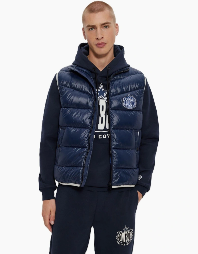 NFL Solid Patterned Puffer Jacket with Chest Pocket
