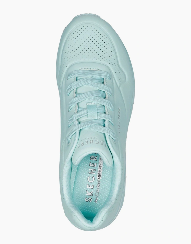 Womens Pastel Durabuck Lace Up Fash Low Top Trainers
