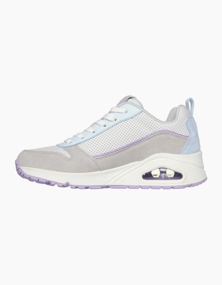 Womens And  Perforated Duraleather Lace Low Top Trainers