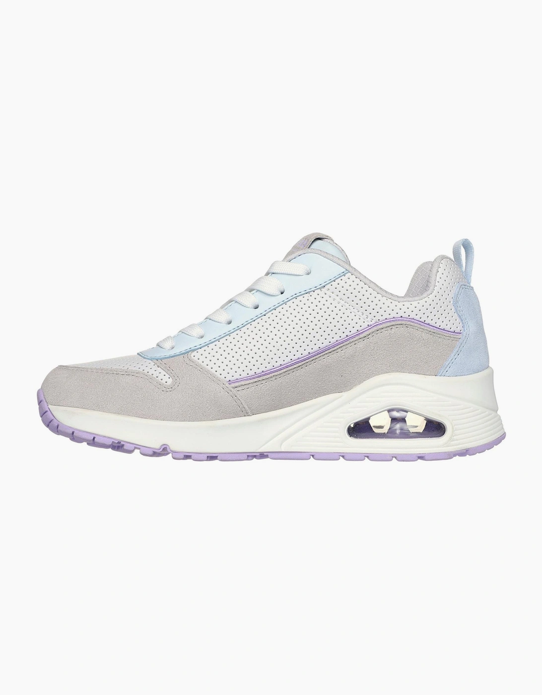 Womens And  Perforated Duraleather Lace Low Top Trainers