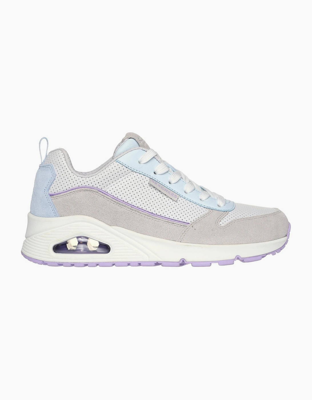 Womens And  Perforated Duraleather Lace Low Top Trainers