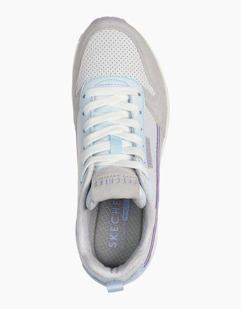 Womens And  Perforated Duraleather Lace Low Top Trainers