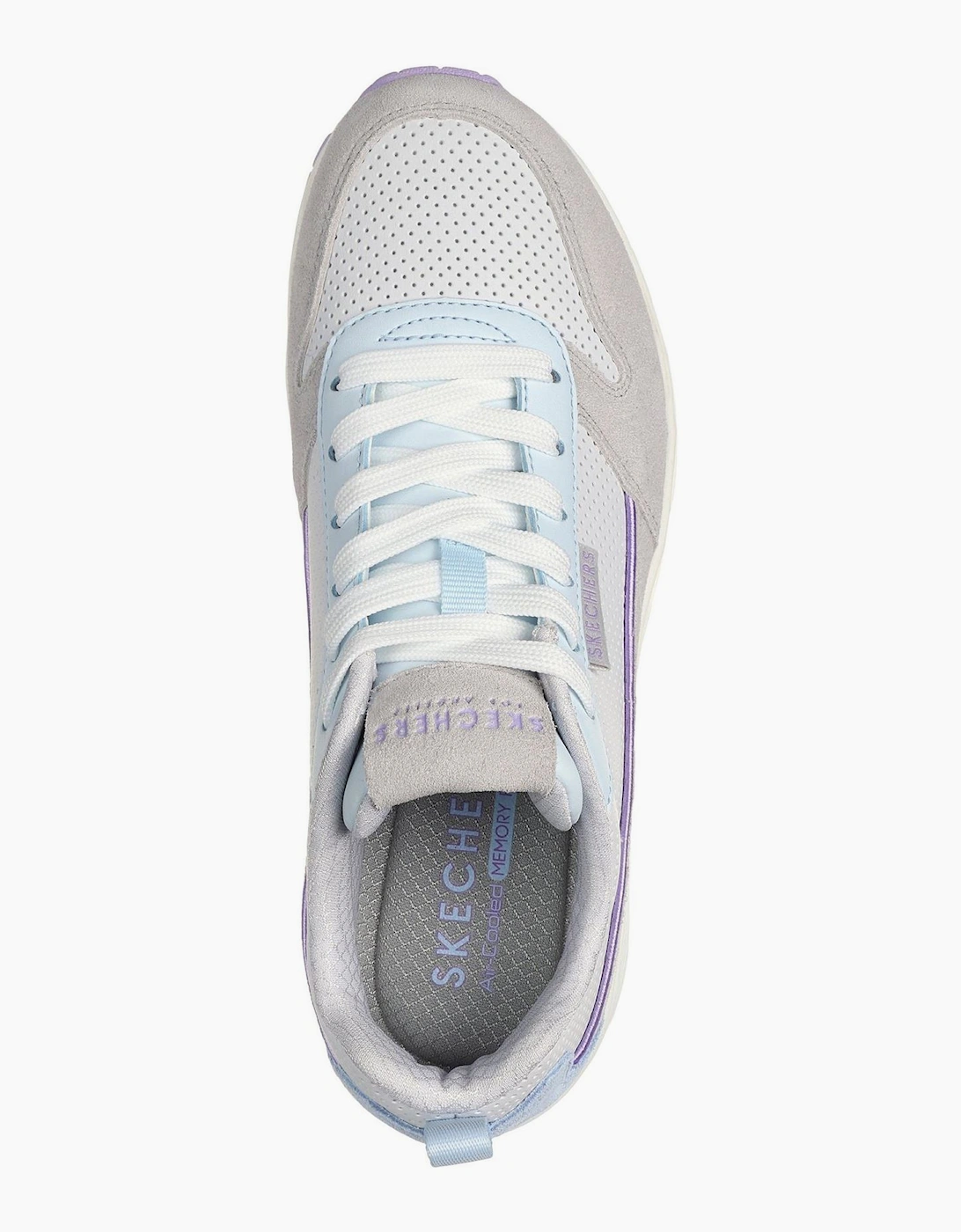 Womens And  Perforated Duraleather Lace Low Top Trainers