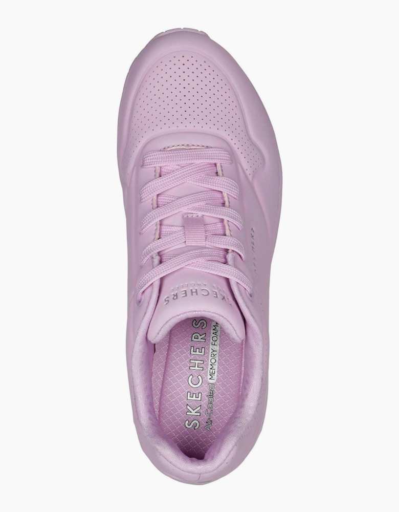 Womens Pastel Durabuck Lace Up Fash Low Top Trainers