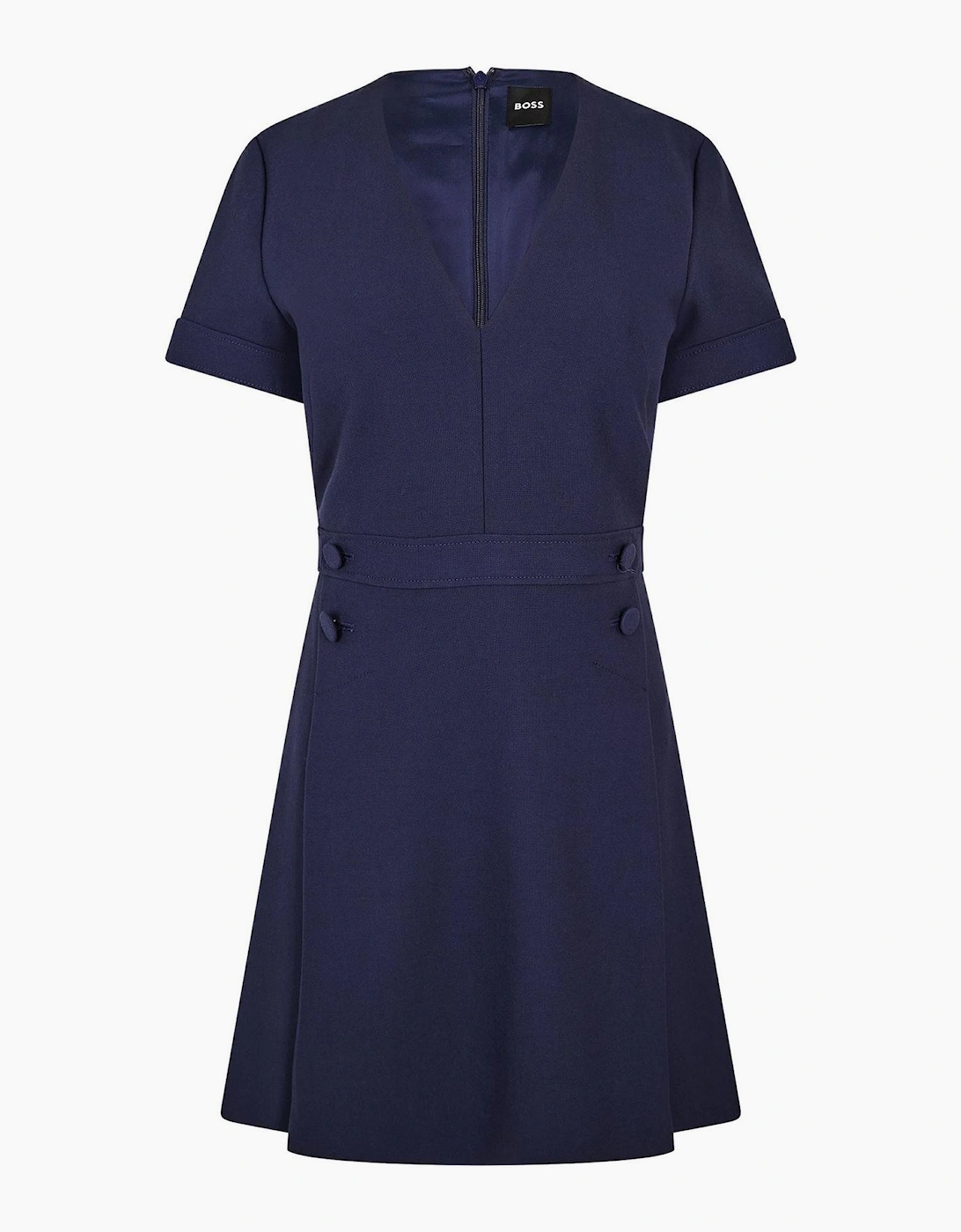 Jersey V-Neck Short Sleeve Mini A-Line Dress