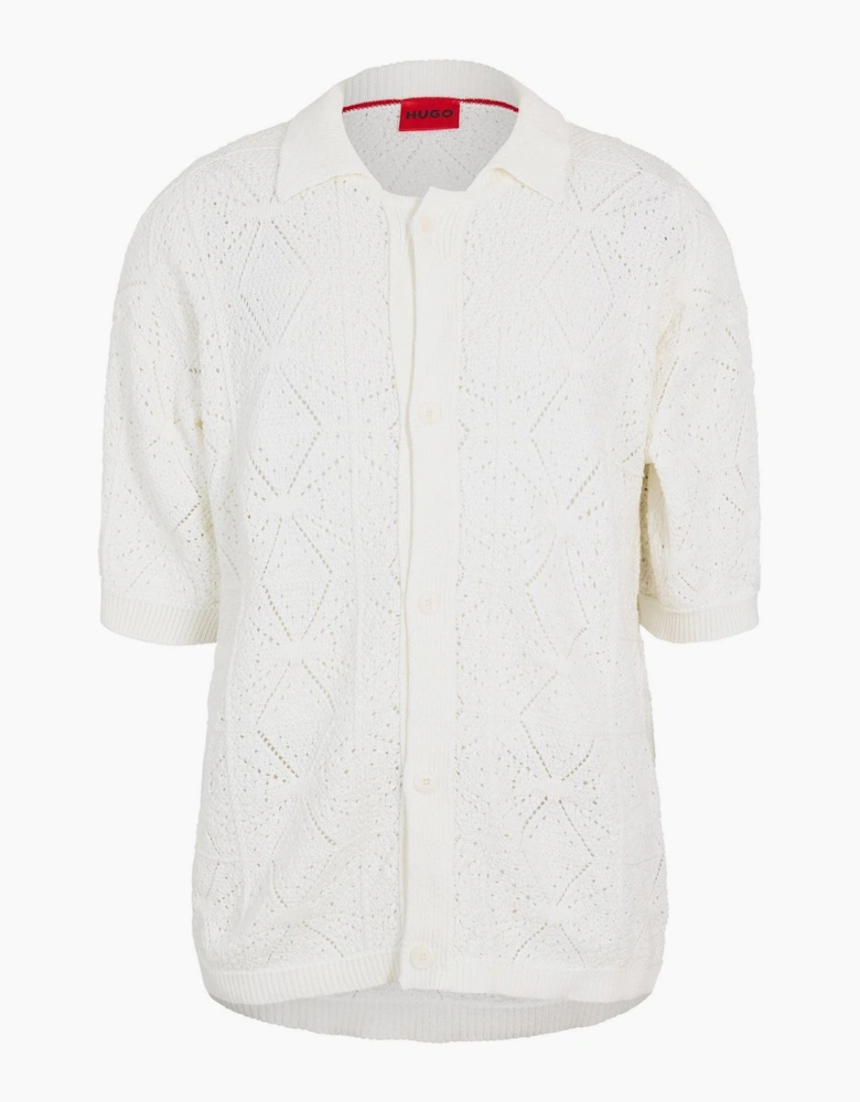 Collared Neck Shirt Collar Short Sleeve Sweater