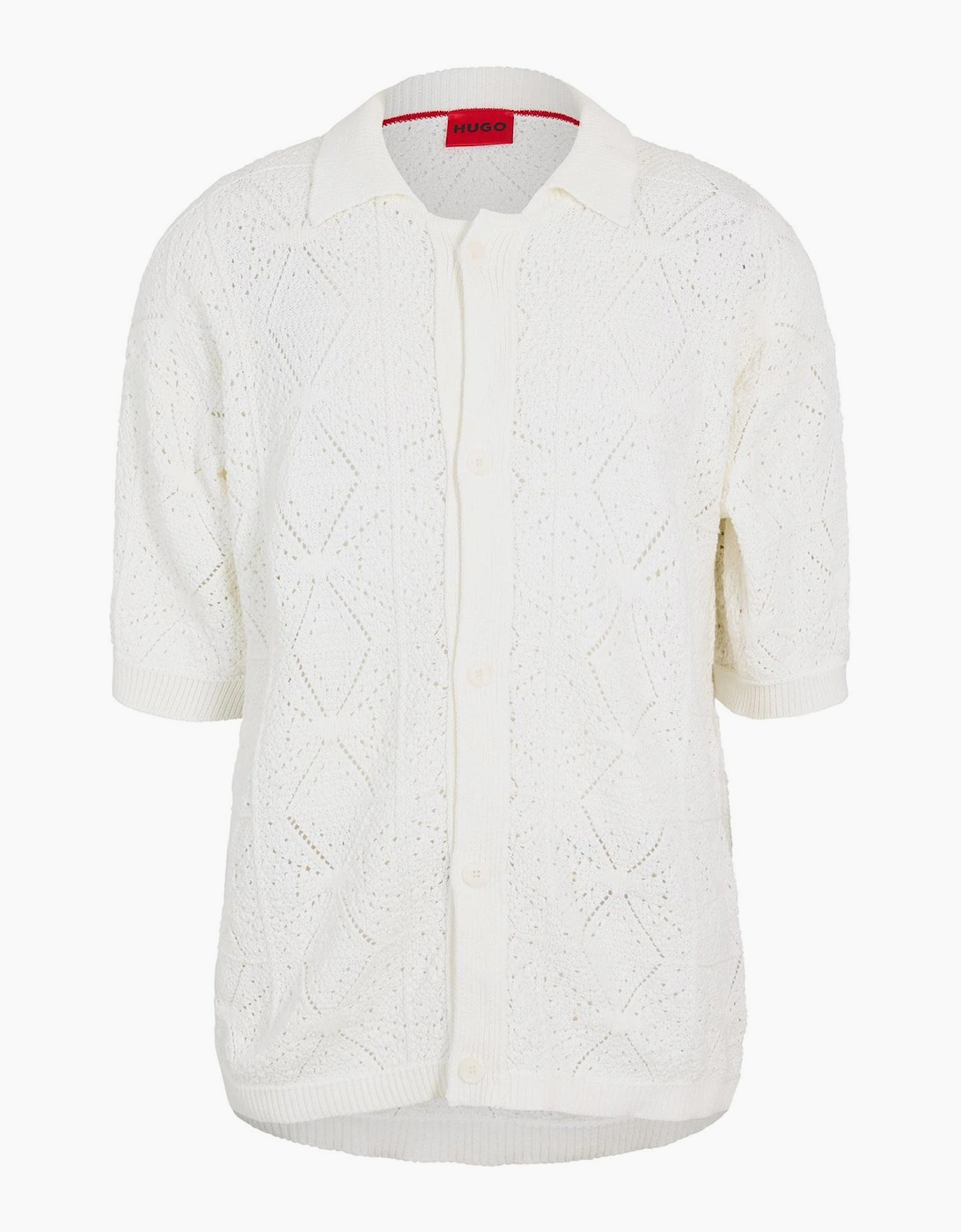 Collared Neck Shirt Collar Short Sleeve Sweater, 4 of 3