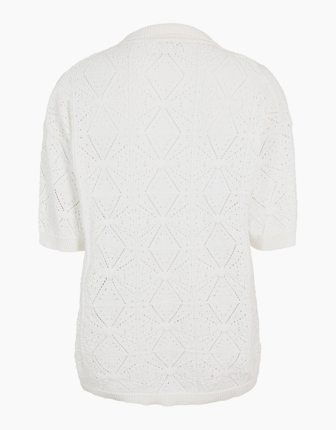 Collared Neck Shirt Collar Short Sleeve Sweater