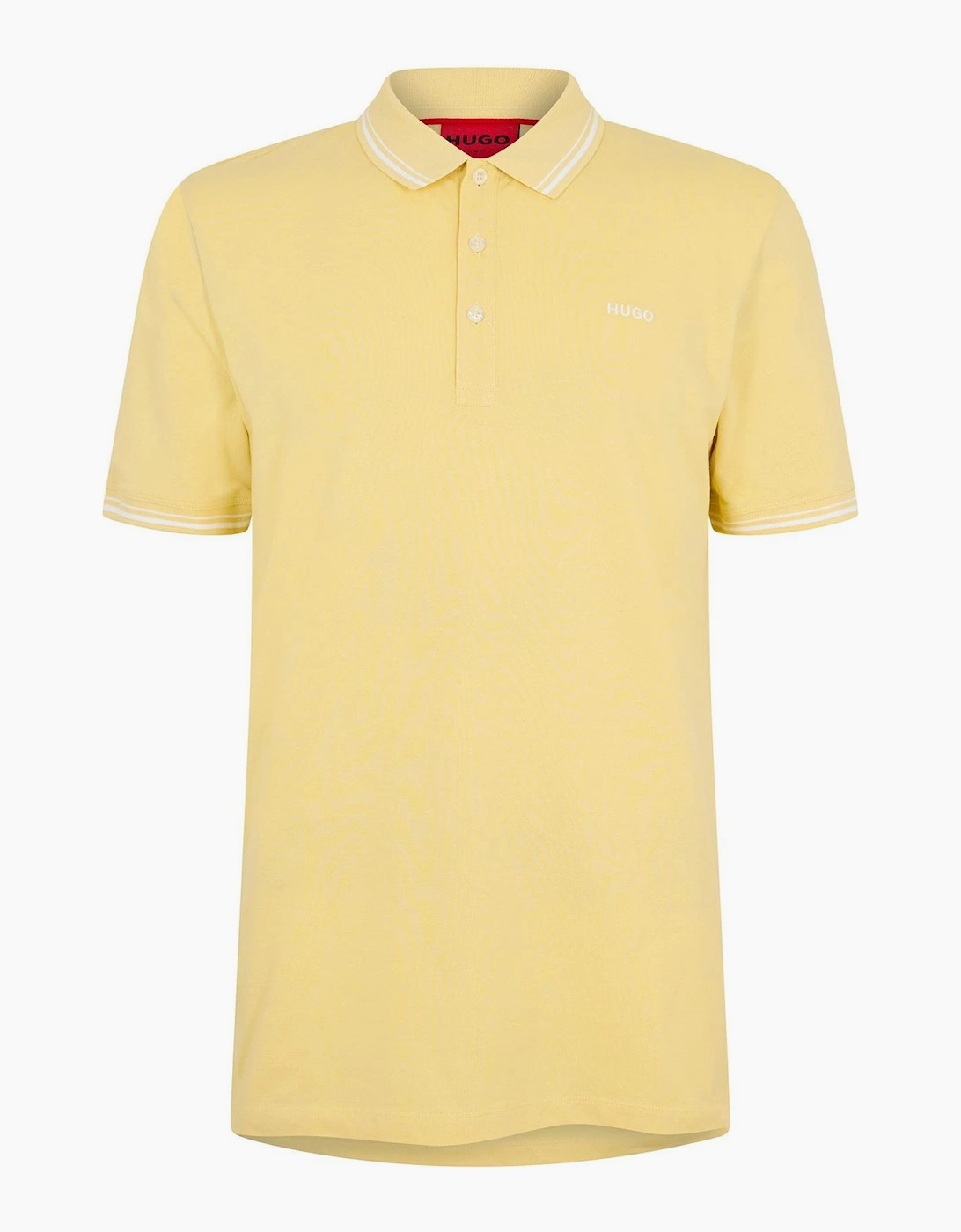 Hugo Boss Men's Yellow Collared Neck Button Placket Polo Shirt - Size: 42