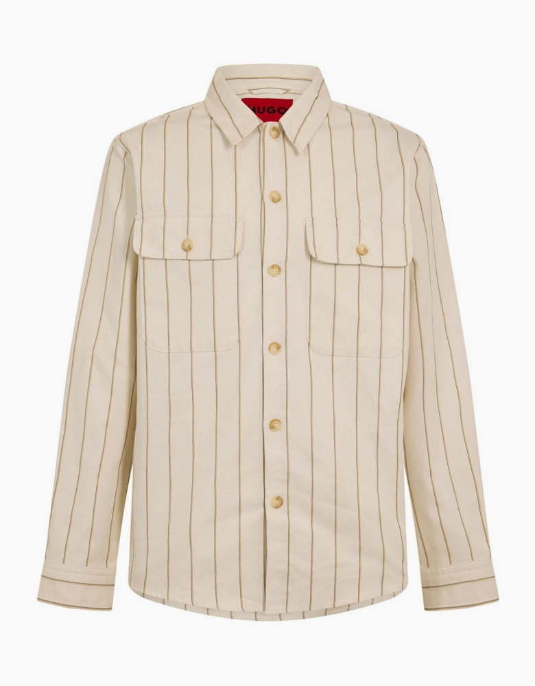 Collared Neck Long Sleeve Shirt with Chest Pocket