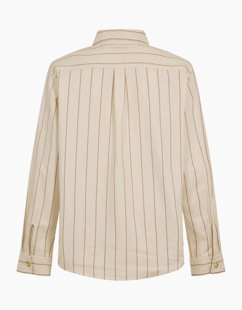Collared Neck Long Sleeve Shirt with Chest Pocket