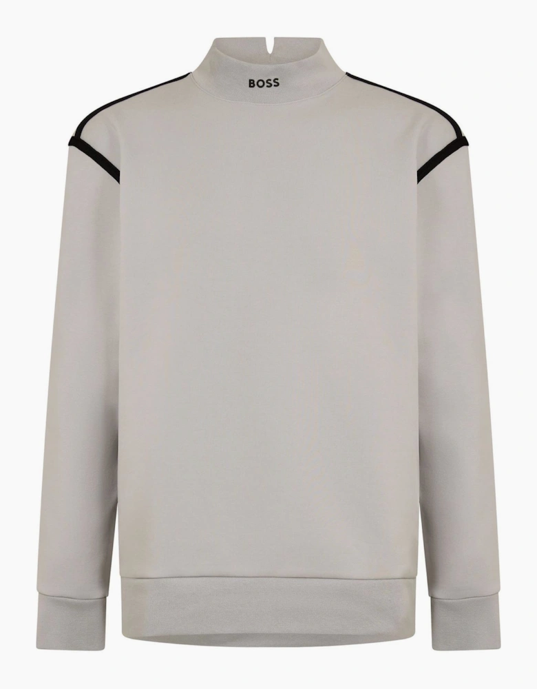 Mock Neck High Collar Long Sleeve Polo Shirt