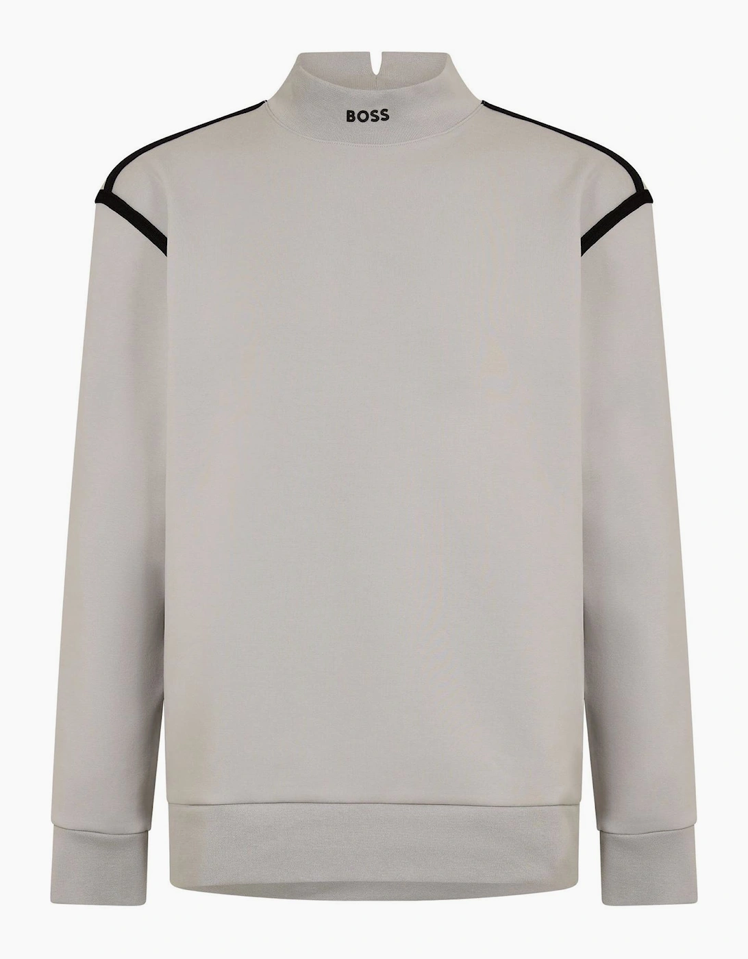 Mock Neck High Collar Long Sleeve Polo Shirt