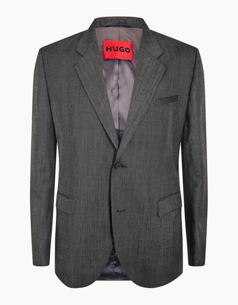 Solid Patterned Single Button Flap Pocket Blazer