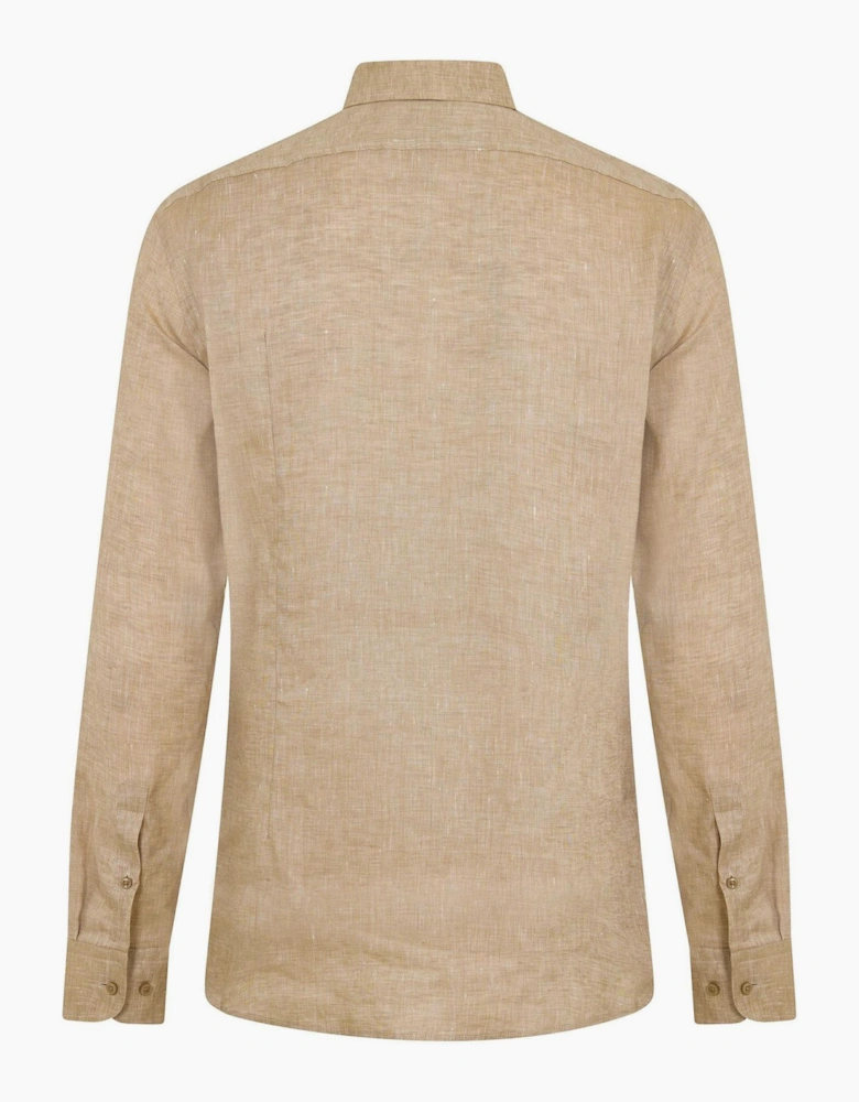 Collared Neck Point Collar Long Sleeve Oxford Shirt