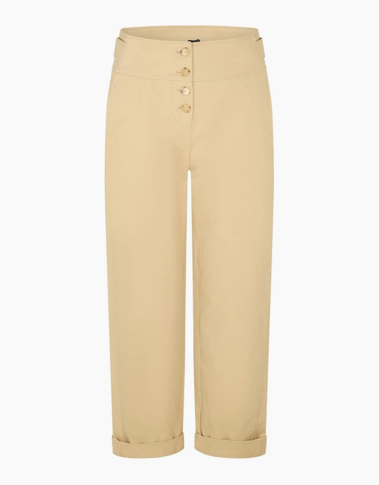 Solid Patterned Straight Leg Chinos