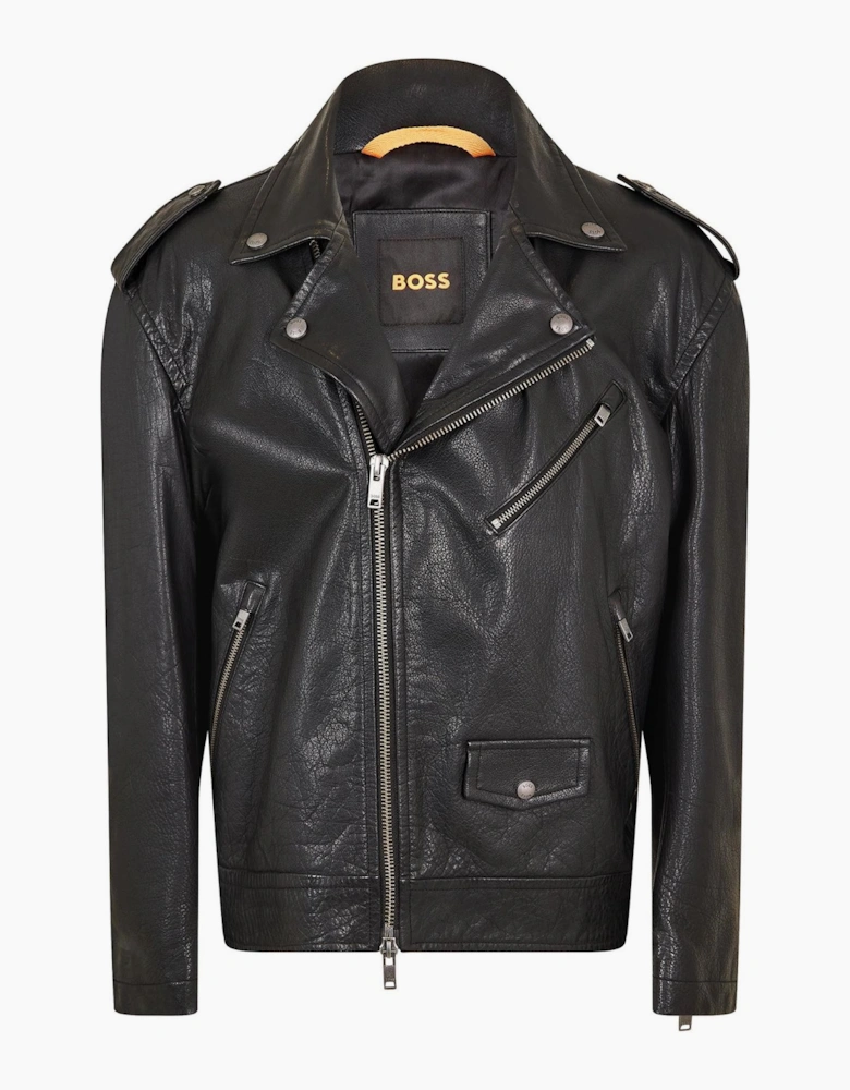 Solid Patterned Asymmetric Zipper Woven Cuff Bike Jacket