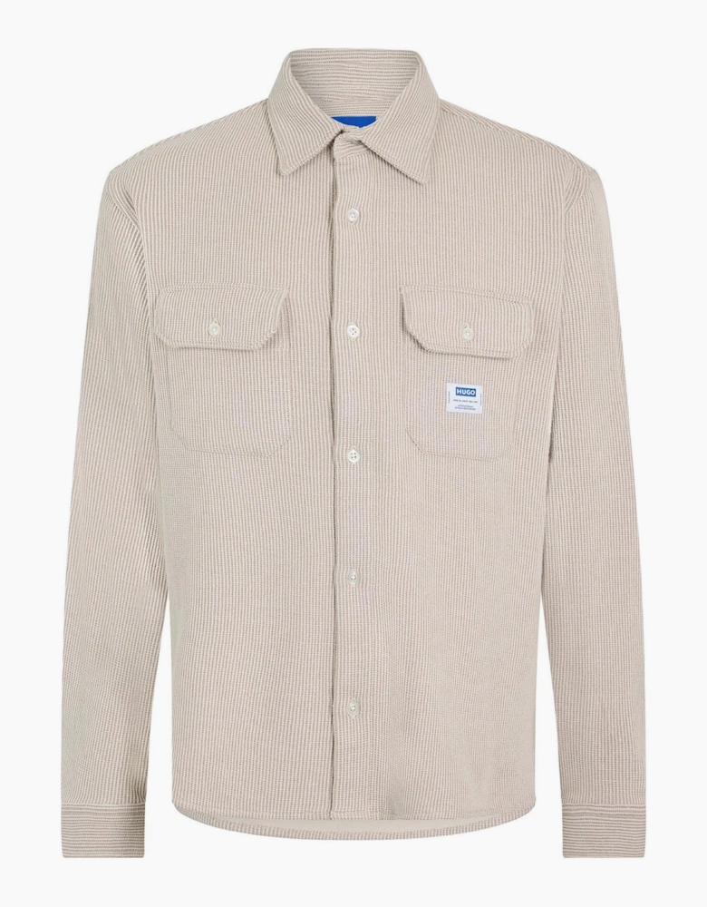 Oxford Long Sleeve Collared Shirt with Chest Pocket