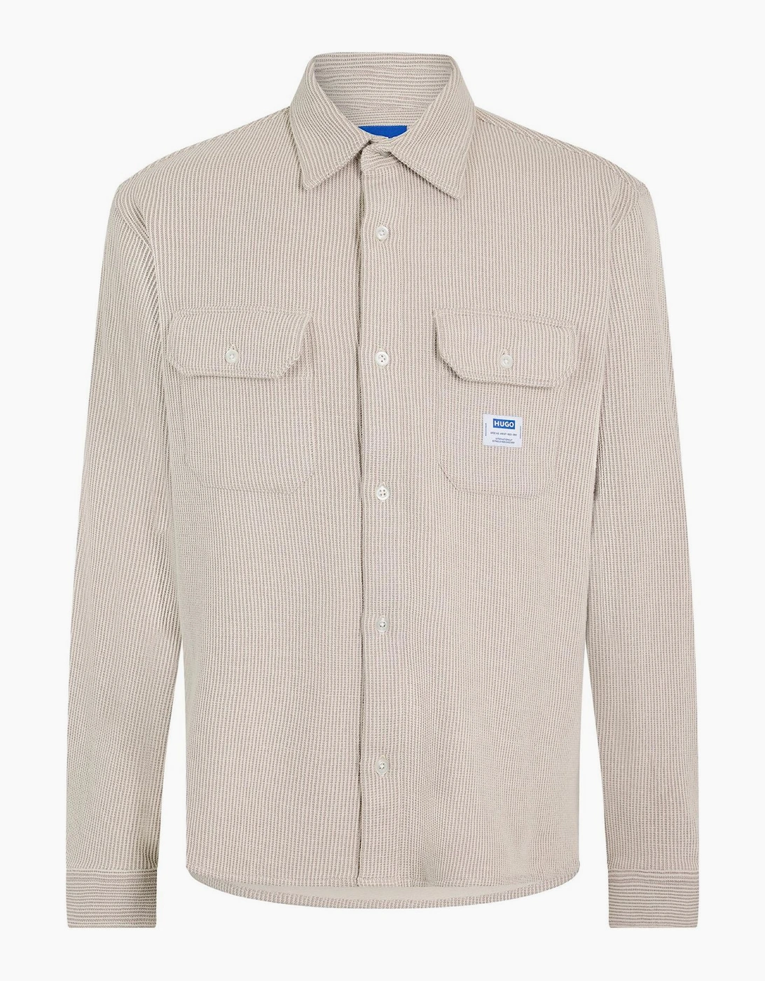 Oxford Long Sleeve Collared Shirt with Chest Pocket, 4 of 3
