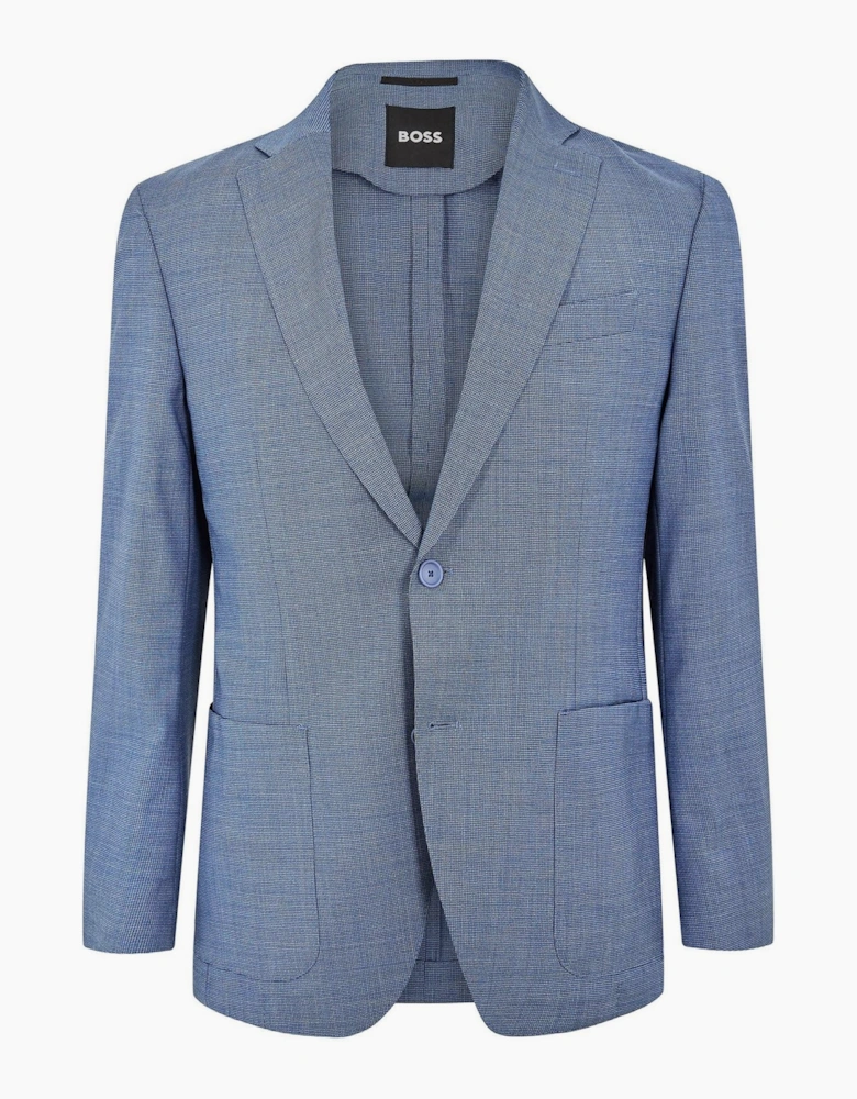 Solid Patterned Single Button Notch Collared Suit Jacket