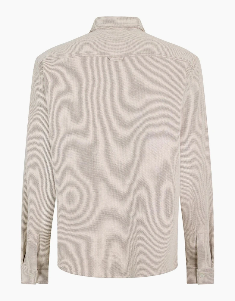 Oxford Long Sleeve Collared Shirt with Chest Pocket