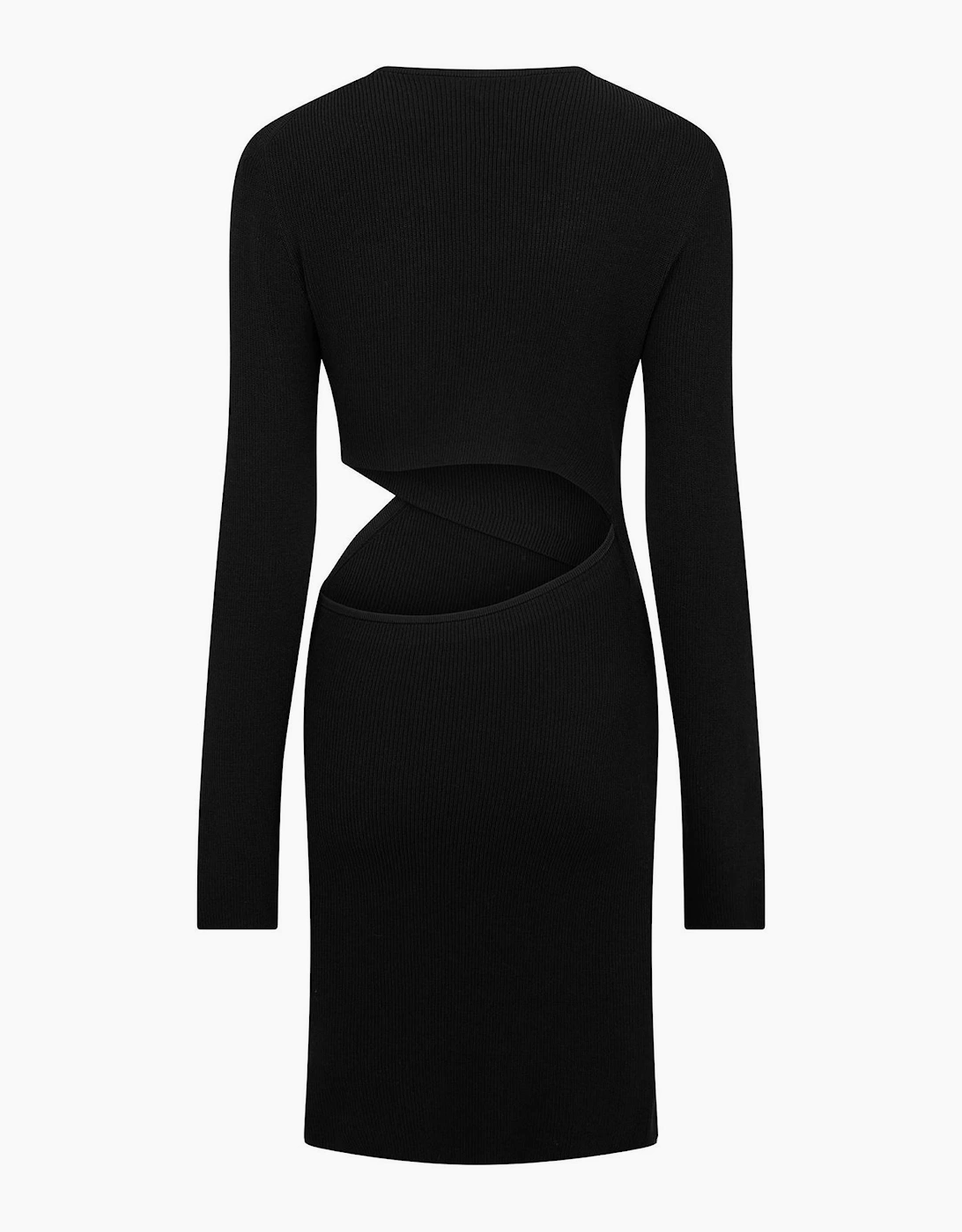 V-Neck Long Sleeve Mini Bodycon Dress