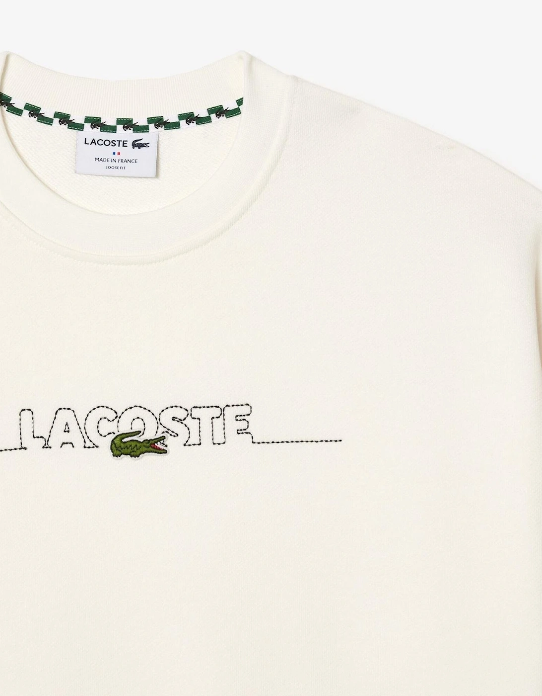 Embroidered Crew Neck Drop Shoulder Sweatshirt