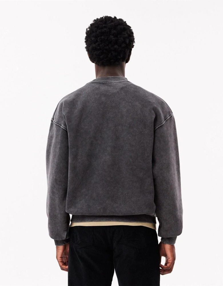 Embroidered Crew Neck Drop Shoulder Sweatshirt