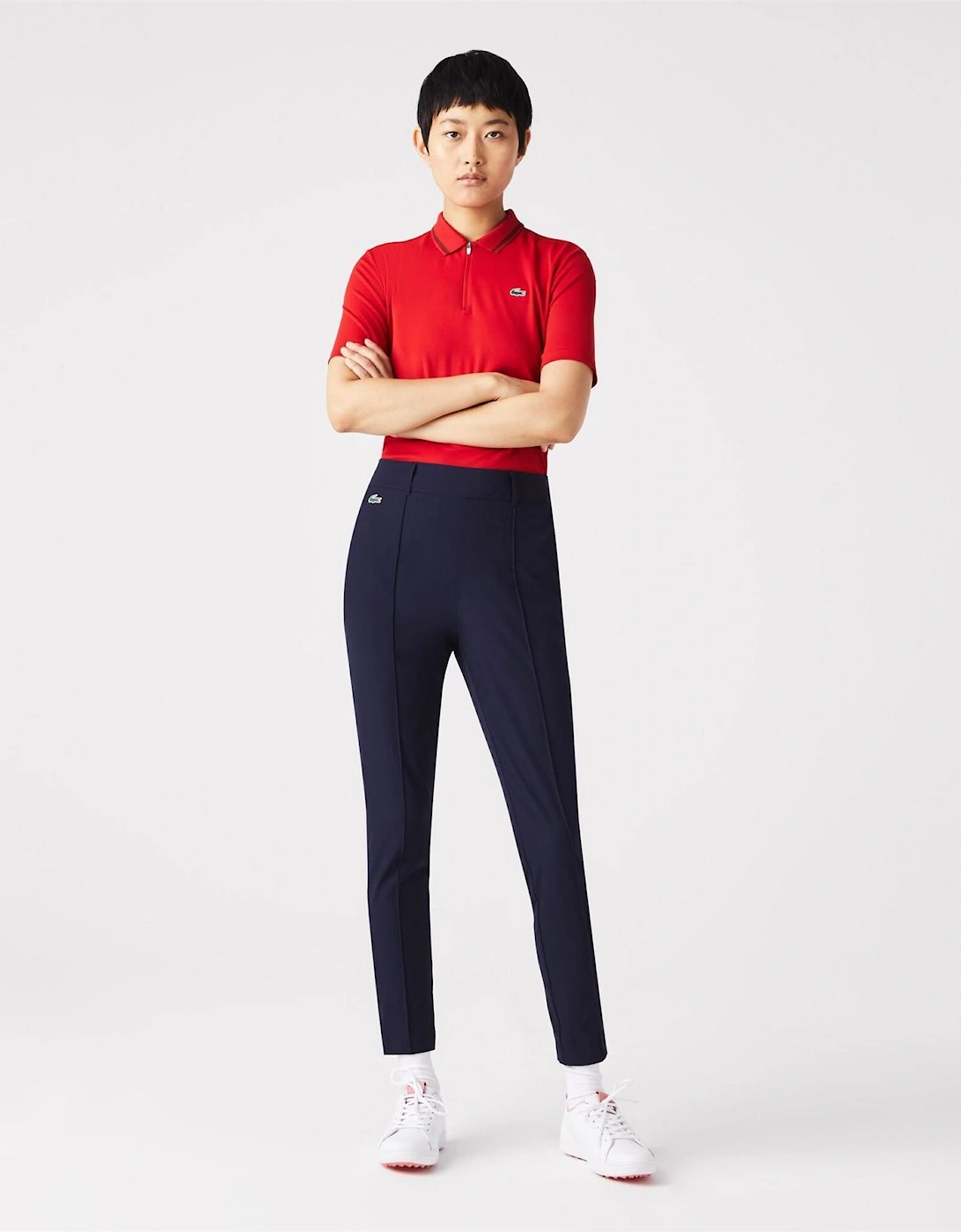 Solid Patterned High Rise Straight Chinos